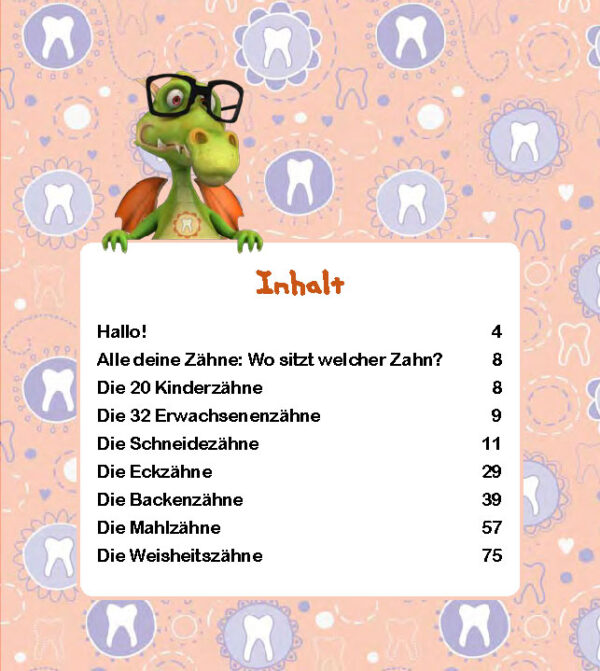 Alle meine Zähne - Zahnkalender (Innenansicht)