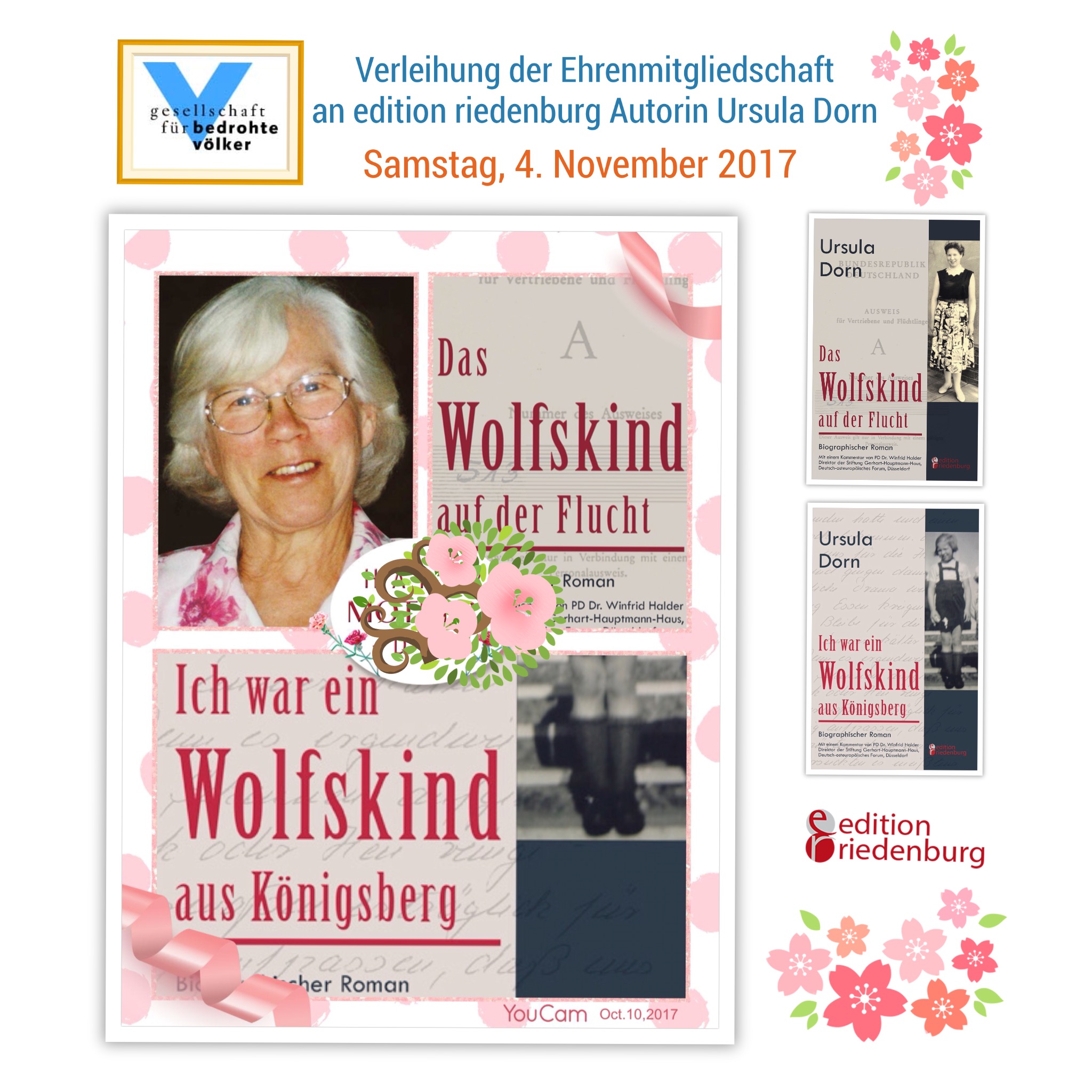 Ehrenmitgliedschaft der Gesellschaft für bedrohte Völker für Ursula Dorn („Ich war ein Wolfskind aus Königsberg“)