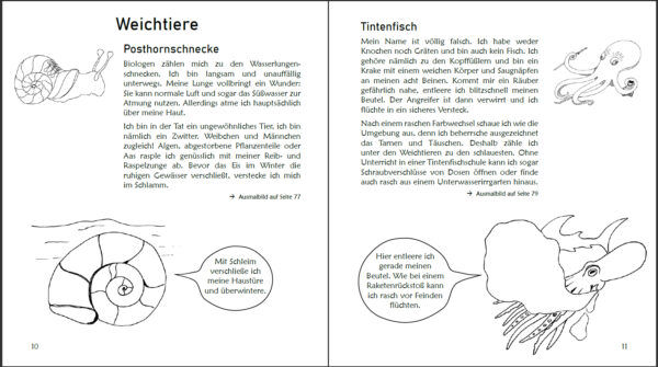 Ausmalspaß + Wissen: Fantatiere. Malbuch ab 6 Jahre. SOWAS!-Reihe (Innenansicht)