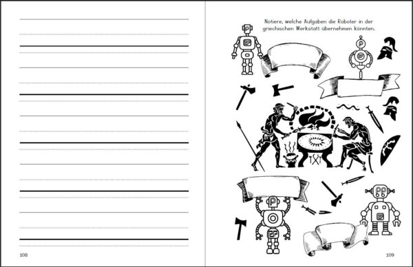 Von Alpha bis Omega - Ein Übungsbuch mit bildhaften Merkhilfen zum altgriechischen Alphabet für Eltern, Schüler und Schlaumeier (Innenansicht)